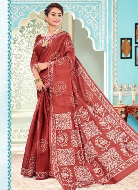 Red Pink Colour ALVEERA KHUSHBOO Designer Fancy Casual Wear Digital Print Tussar Satin Saree Collection 1007
